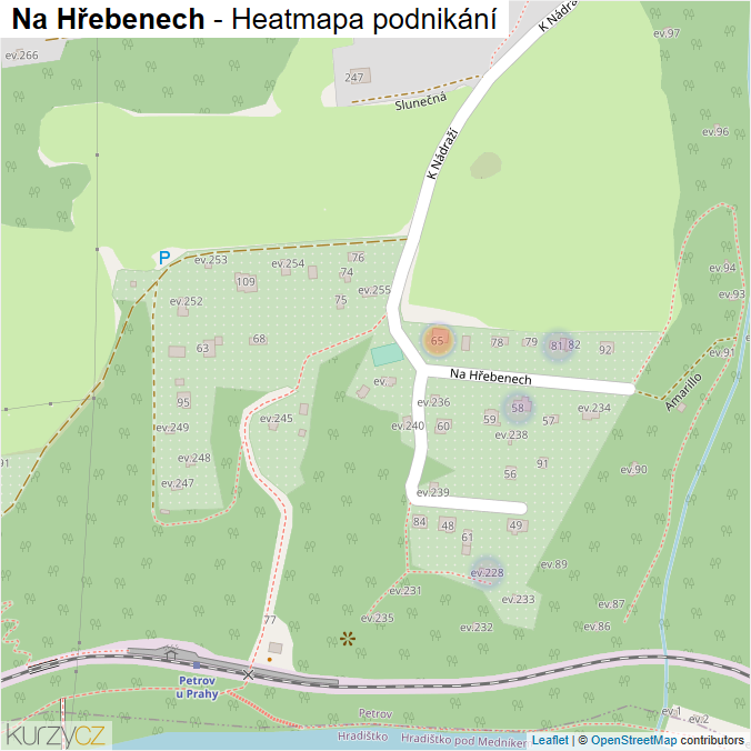 Mapa Na Hřebenech - Firmy v ulici.