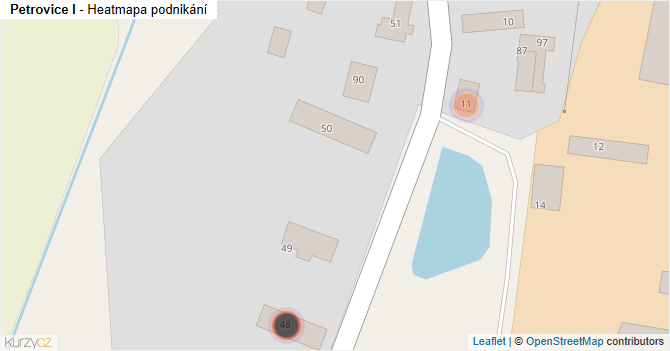 Petrovice I - mapa podnikání