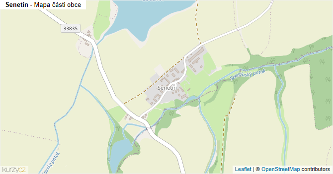Senetín - mapa části obce