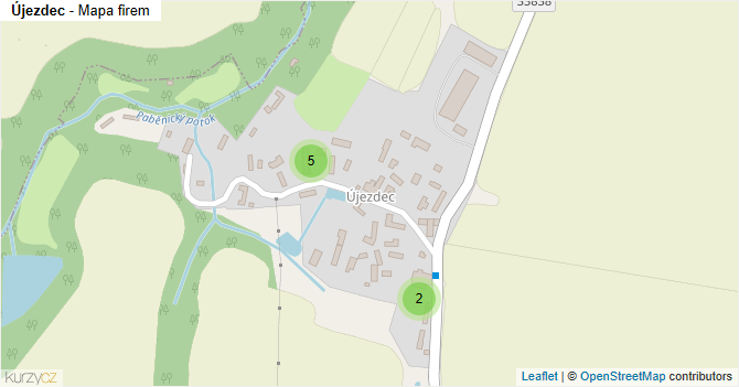 Újezdec - mapa firem