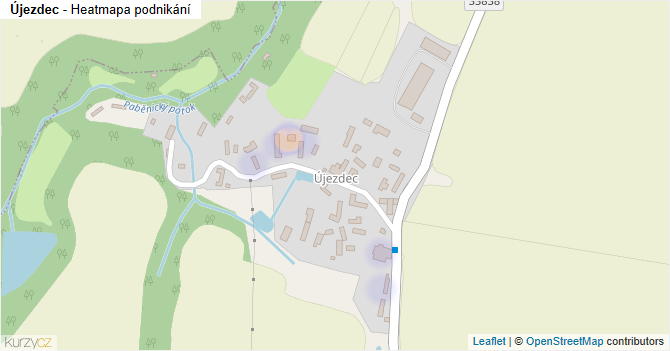 Újezdec - mapa podnikání