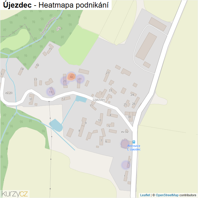 Mapa Újezdec - Firmy v části obce.