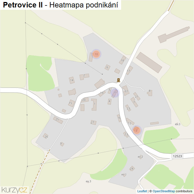 Mapa Petrovice II - Firmy v části obce.