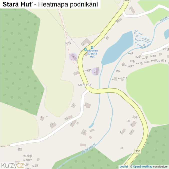 Mapa Stará Huť - Firmy v části obce.