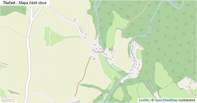 Tlučeň - mapa části obce