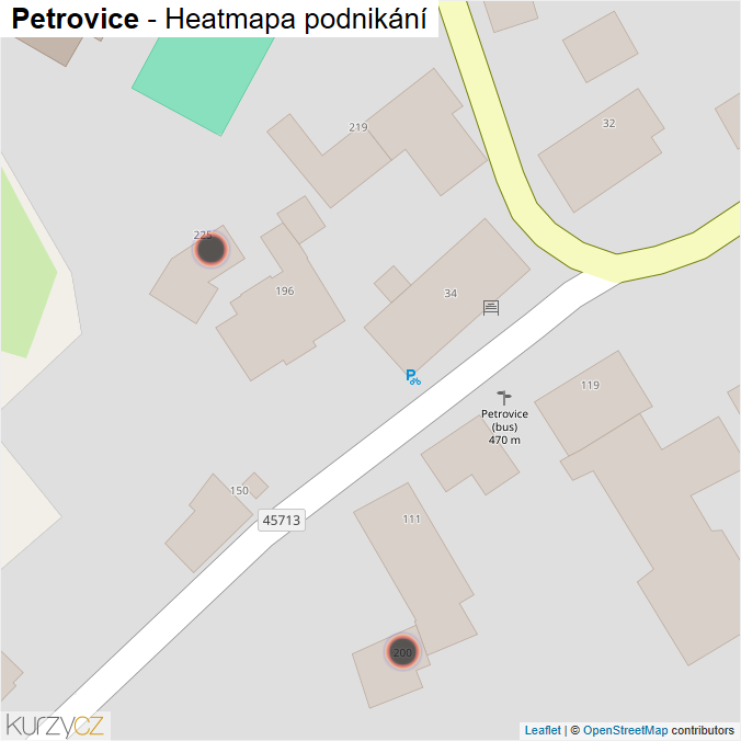 Mapa Petrovice - Firmy v obci.