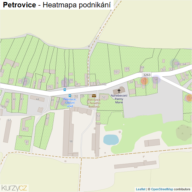 Mapa Petrovice - Firmy v části obce.