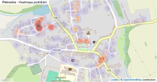 Petrovice - mapa podnikání