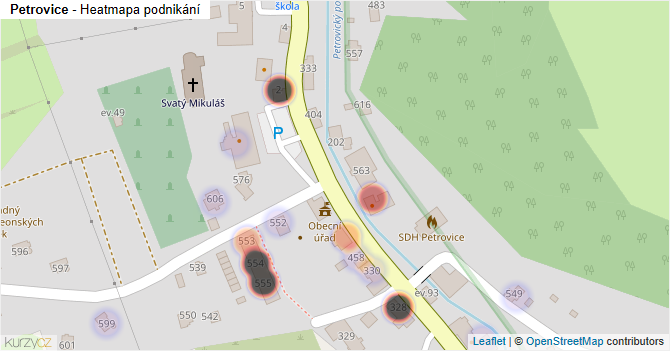 Petrovice - mapa podnikání