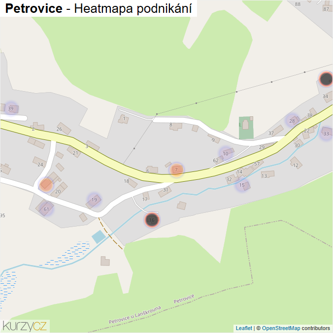 Mapa Petrovice - Firmy v části obce.
