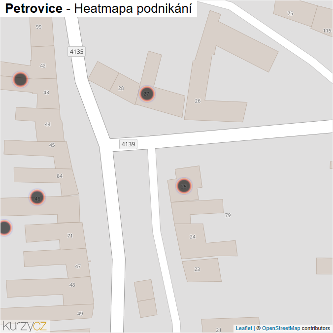 Mapa Petrovice - Firmy v obci.