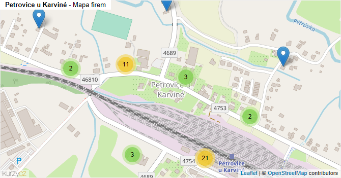Petrovice u Karviné - mapa firem