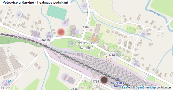 Petrovice u Karviné - mapa podnikání