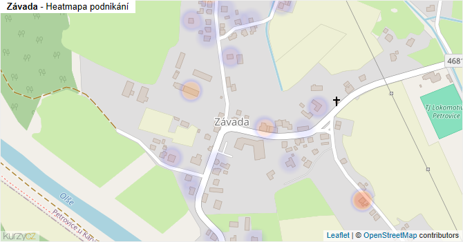 Závada - mapa podnikání
