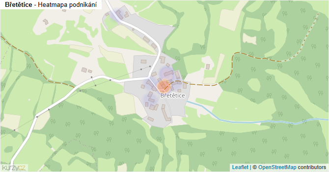 Břetětice - mapa podnikání