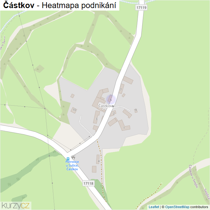Mapa Částkov - Firmy v části obce.