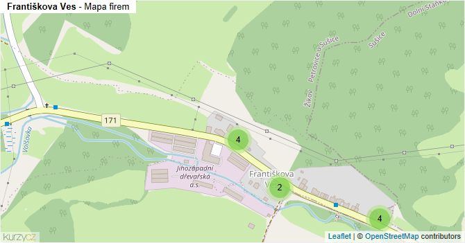 Františkova Ves - mapa firem