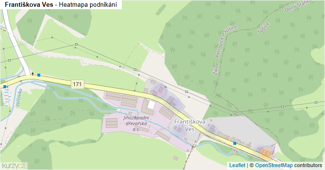 Františkova Ves - mapa podnikání