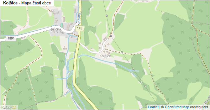 Kojšice - mapa části obce
