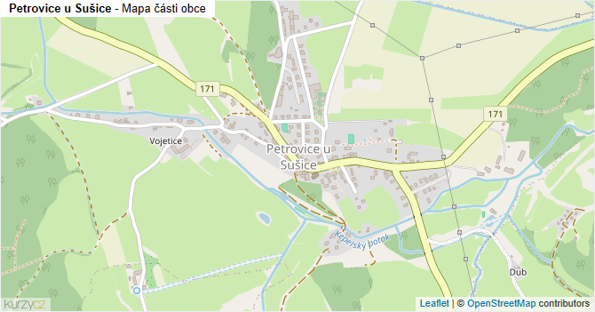 Petrovice u Sušice - mapa části obce