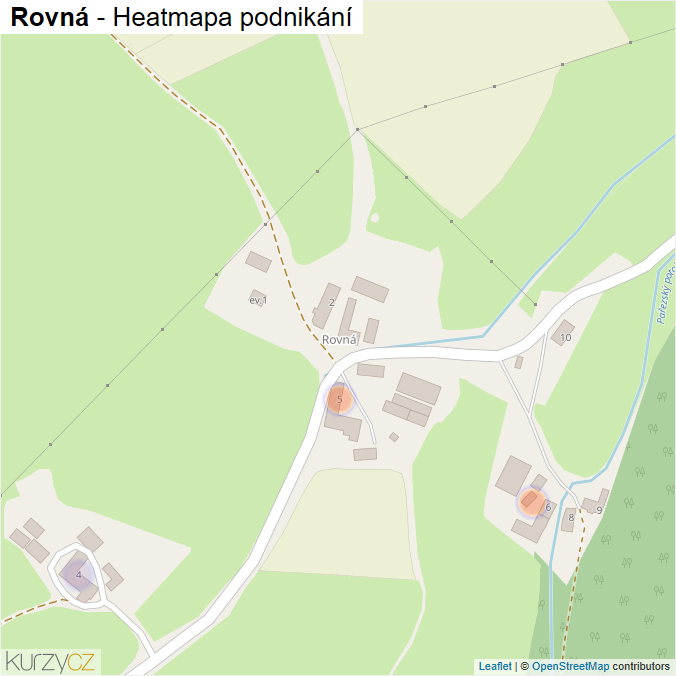 Mapa Rovná - Firmy v části obce.
