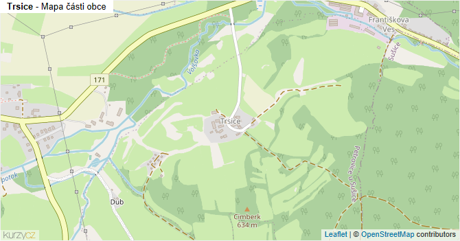 Trsice - mapa části obce