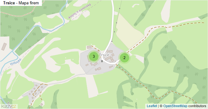 Trsice - mapa firem