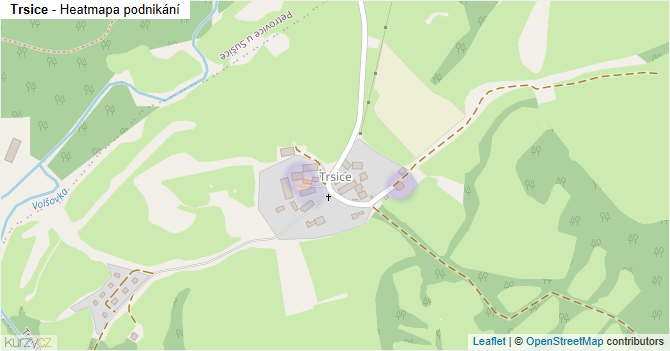 Trsice - mapa podnikání
