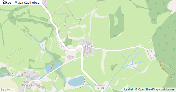 Žikov - mapa části obce