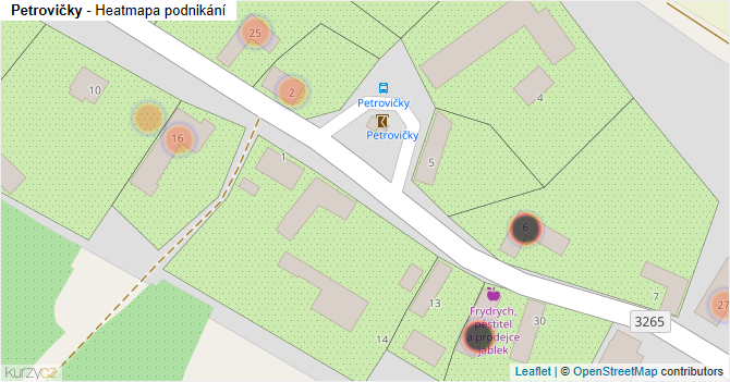 Petrovičky - mapa podnikání