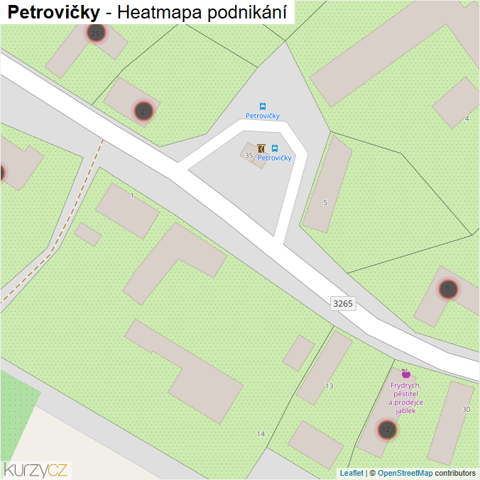 Mapa Petrovičky - Firmy v obci.