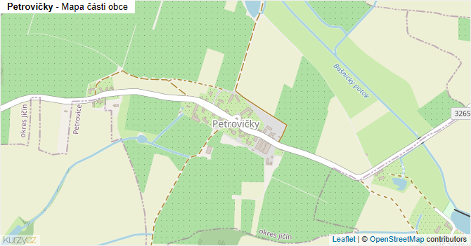 Petrovičky - mapa části obce