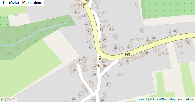 Petrůvka - mapa obce