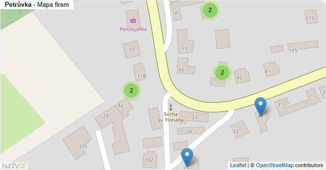 Petrůvka - mapa firem