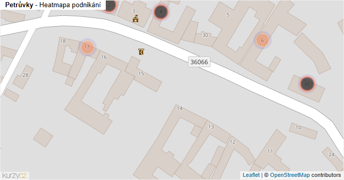 Petrůvky - mapa podnikání