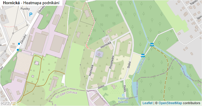 Hornická - mapa podnikání