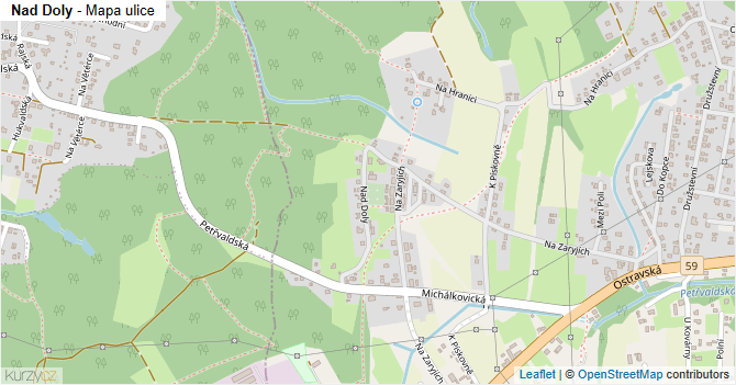 Nad Doly - mapa ulice