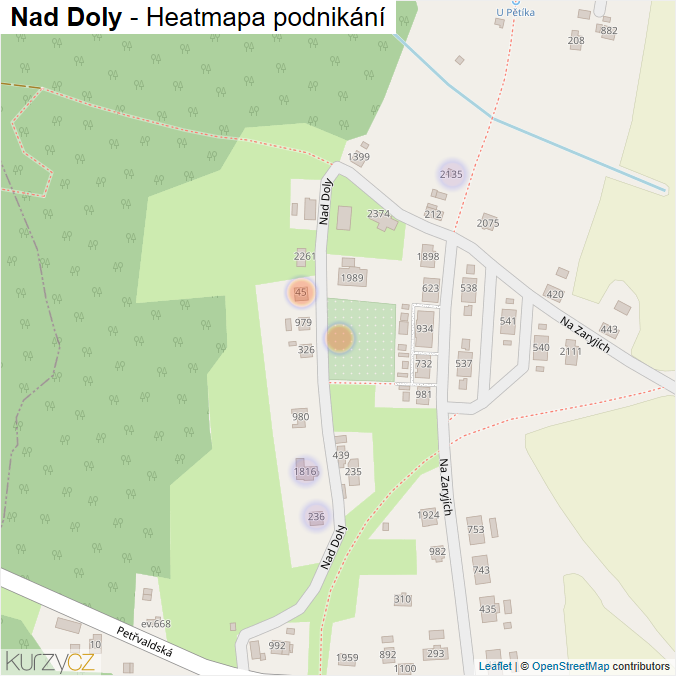 Mapa Nad Doly - Firmy v ulici.