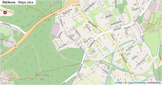 Ráčkova - mapa ulice
