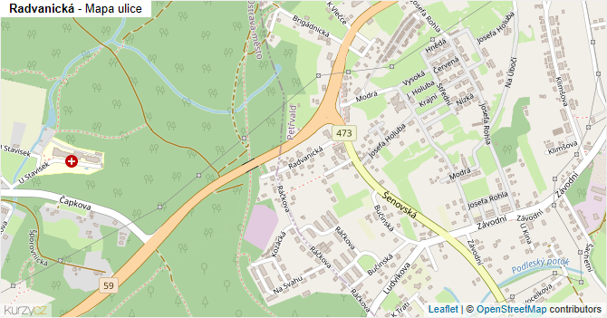Radvanická - mapa ulice