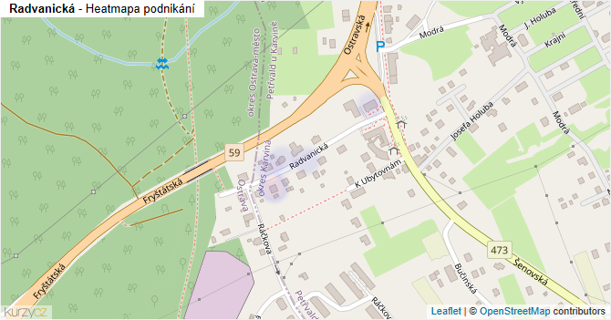 Radvanická - mapa podnikání