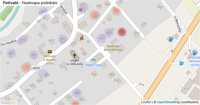 Petřvald - mapa podnikání