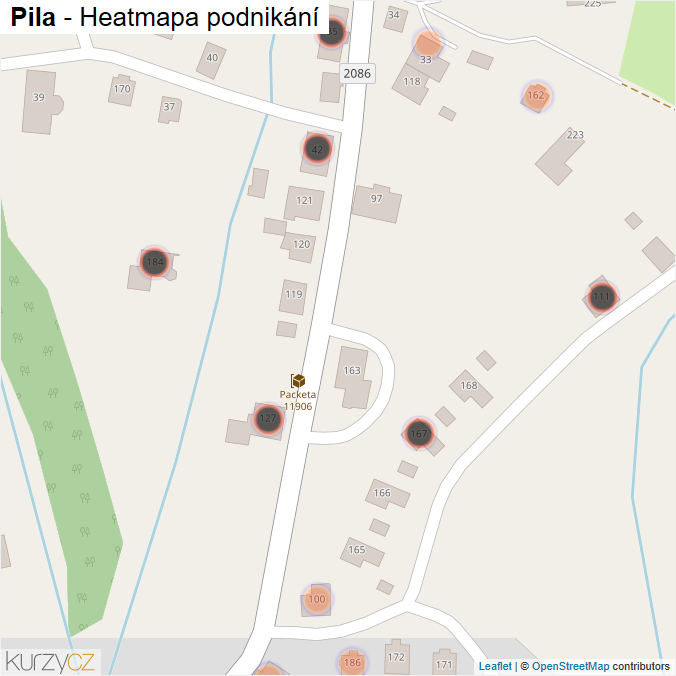 Mapa Pila - Firmy v obci.