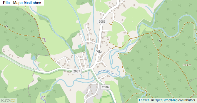 Pila - mapa části obce