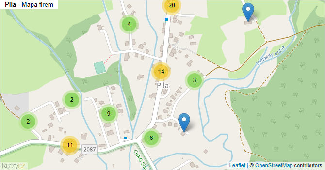 Pila - mapa firem