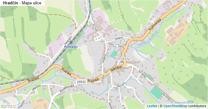 Hradčín - mapa ulice