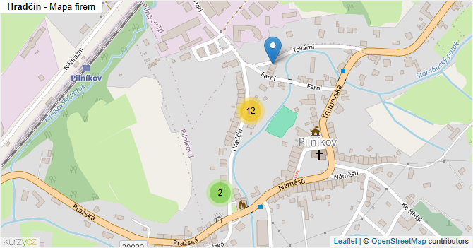 Hradčín - mapa firem