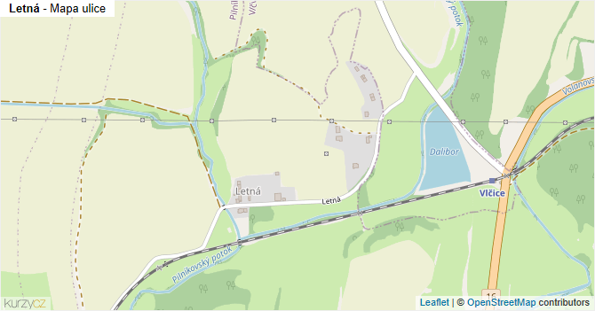 Letná - mapa ulice