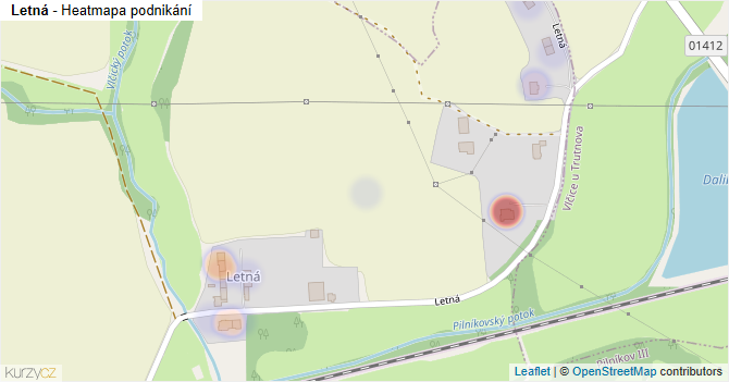 Letná - mapa podnikání