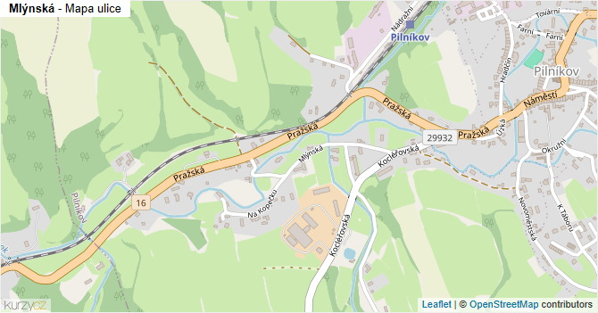 Mlýnská - mapa ulice